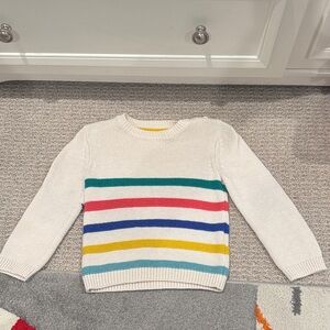 Baby Boden White Sweater with Yellow Accent